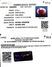 6.75/CT Natural Neo Burma Ruby with Govt. Lab Certificate (2331)